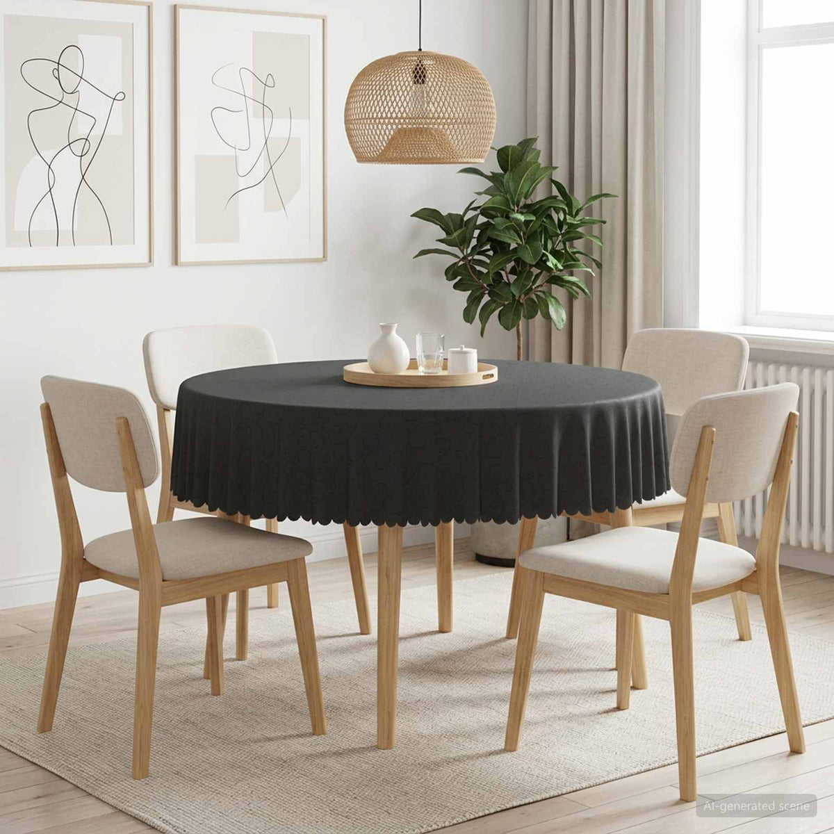 Table Cloth 5 pcs Round Dark Grey Ø 180 cm