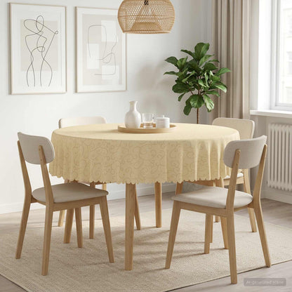 Table Cloth 5 pcs Round Cream White Ø 180 cm