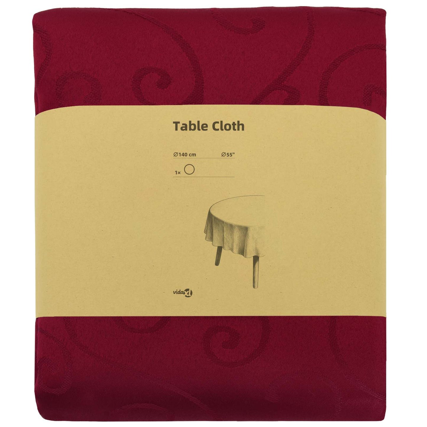 Table Cloth Round Wine Red Ø 140 cm