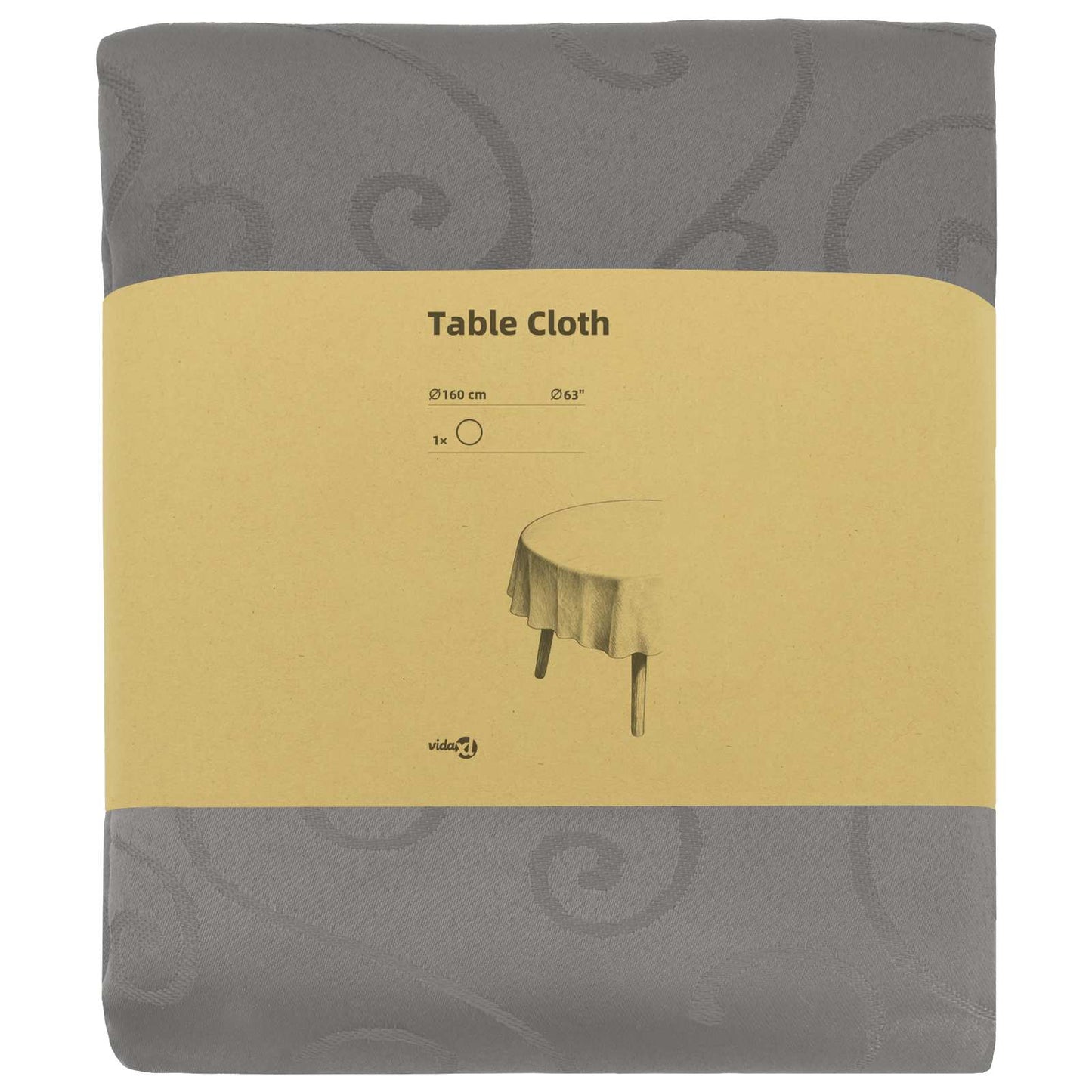 Table Cloth Round Light Grey Ø 160 cm