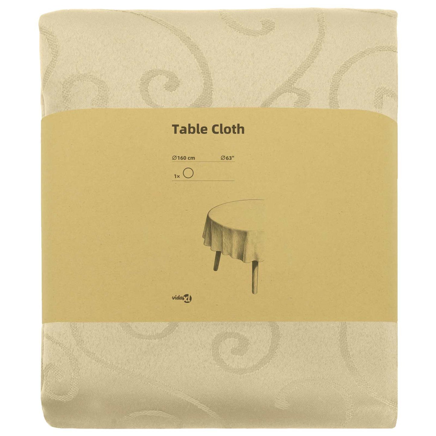 Table Cloth Round Cream White Ø 160 cm