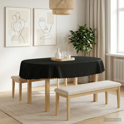 Table Cloth 5 pcs Oval Dark Grey 130 x 220 cm