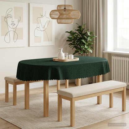 Table Cloth 5 pcs Oval Dark Green 130 x 220 cm
