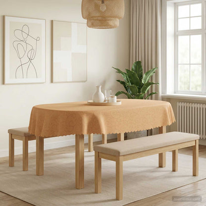 Table Cloth 5 pcs Oval Beige 160 x 220 cm