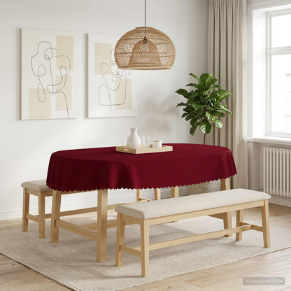 Table Cloth 5 pcs Oval Wine Red 130 x 180 cm