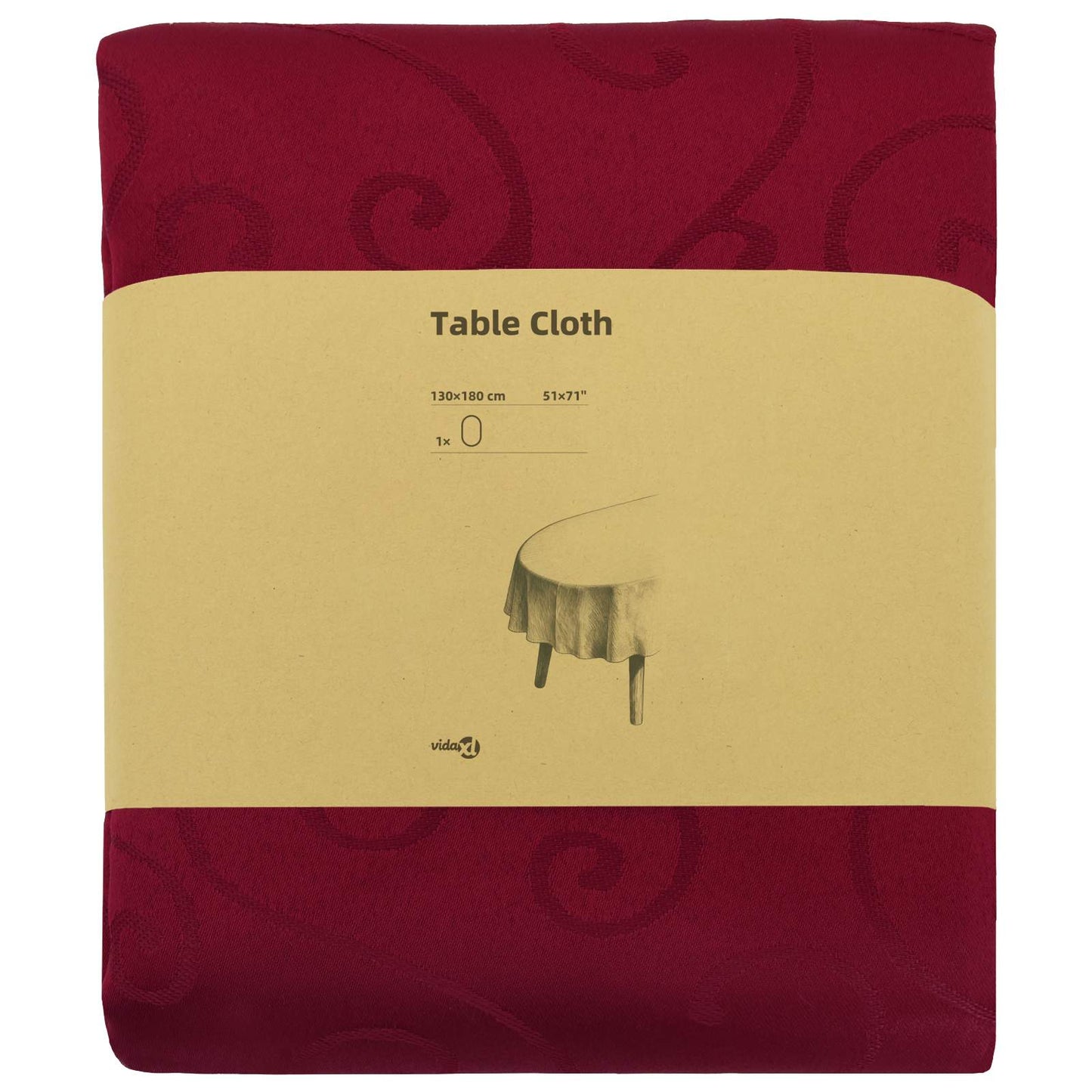 Table Cloth Oval Wine Red 130 x 180 cm