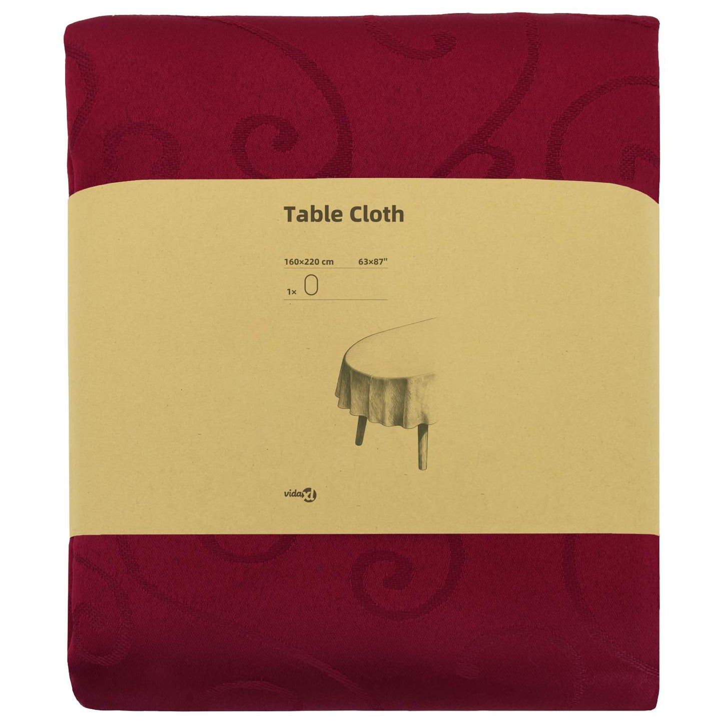 Table Cloth Oval Wine Red 160 x 220 cm