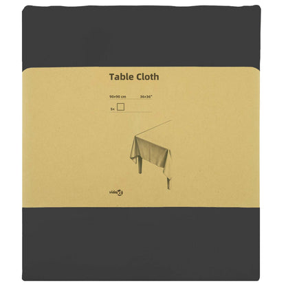 Table Cloth 5 pcs Square Dark Grey 90 x 90 cm Polyester