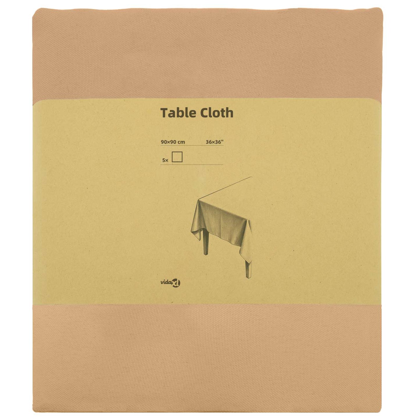 Table Cloth 5 pcs Square Beige 90 x 90 cm Polyester