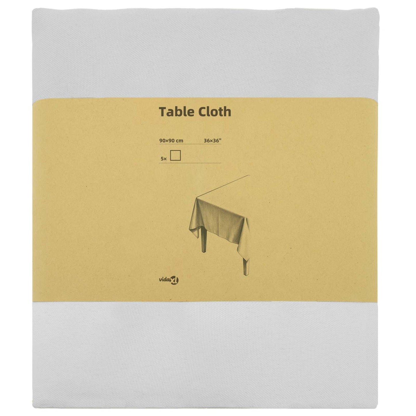 Table Cloth 5 pcs Square White 90 x 90 cm Polyester