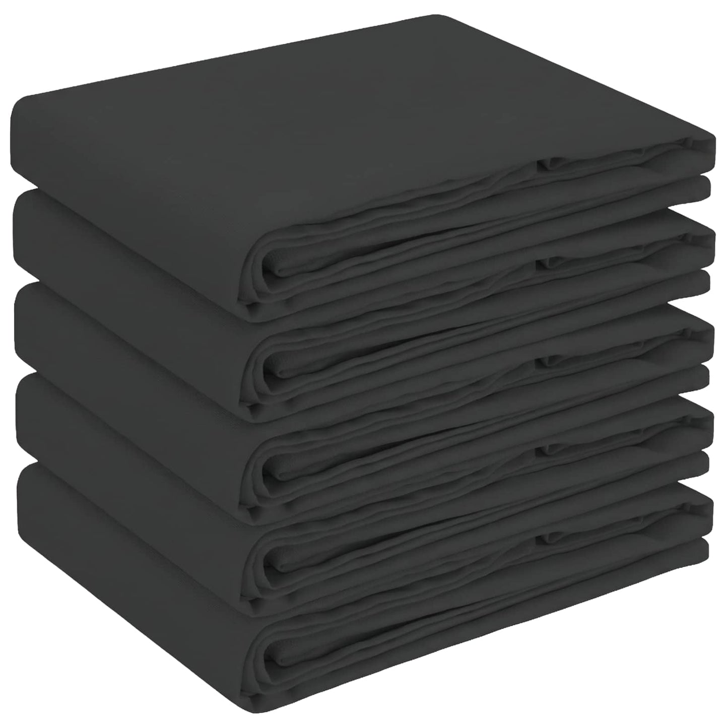 Table Cloth 5 pcs Square Dark Grey 110 x 110 cm Polyester
