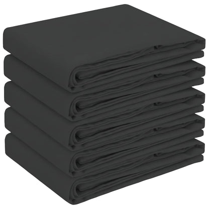 Table Cloth 5 pcs Square Dark Grey 110 x 110 cm Polyester