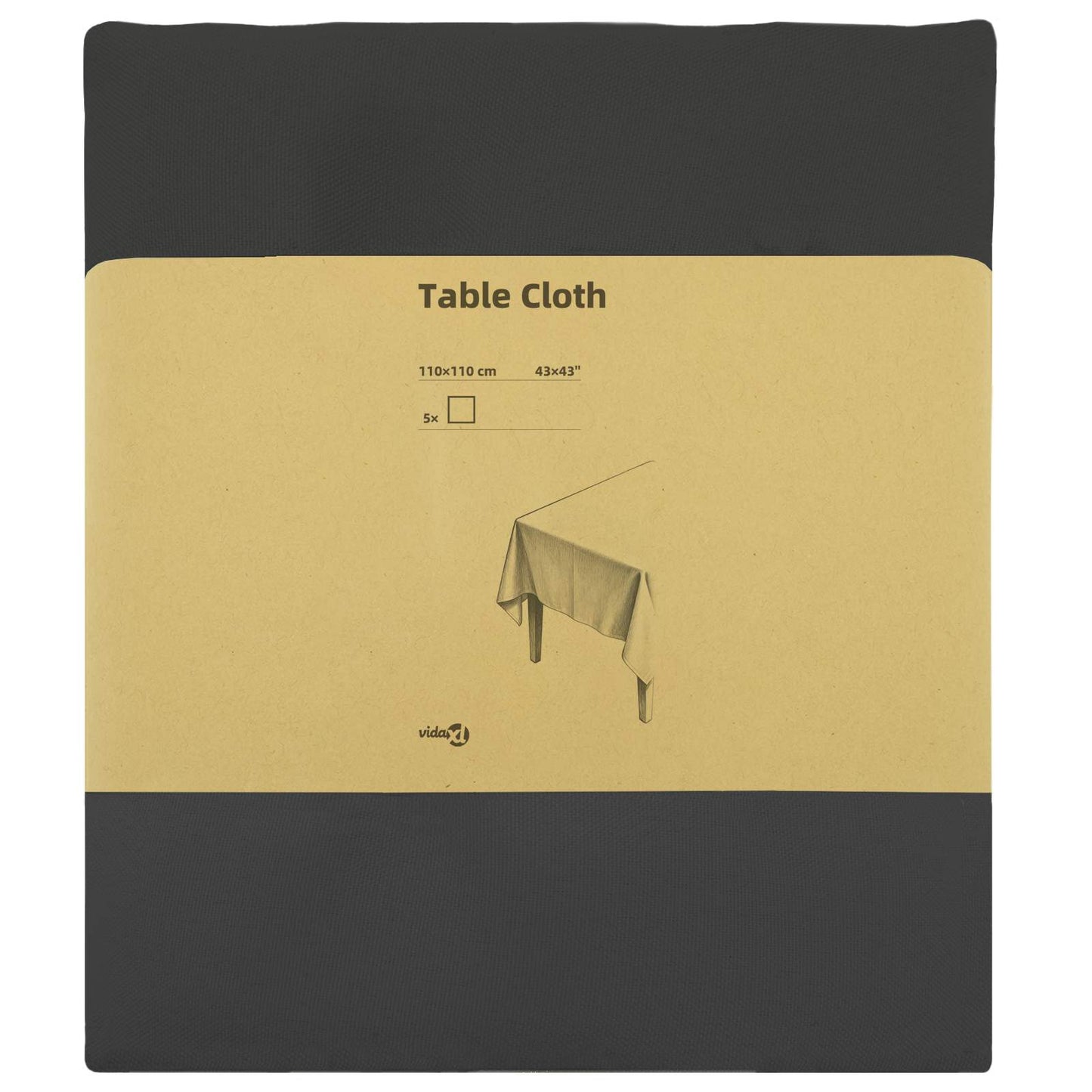 Table Cloth 5 pcs Square Dark Grey 110 x 110 cm Polyester