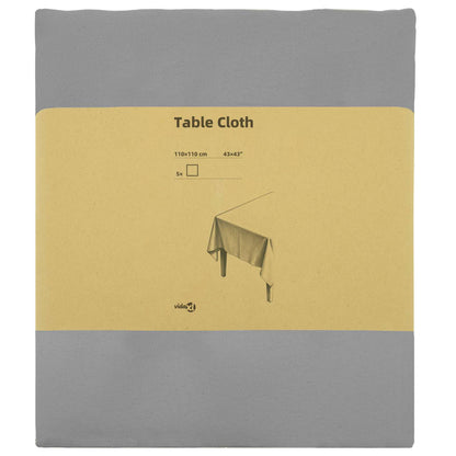 Table Cloth 5 pcs Square Light Grey 110 x 110 cm Polyester
