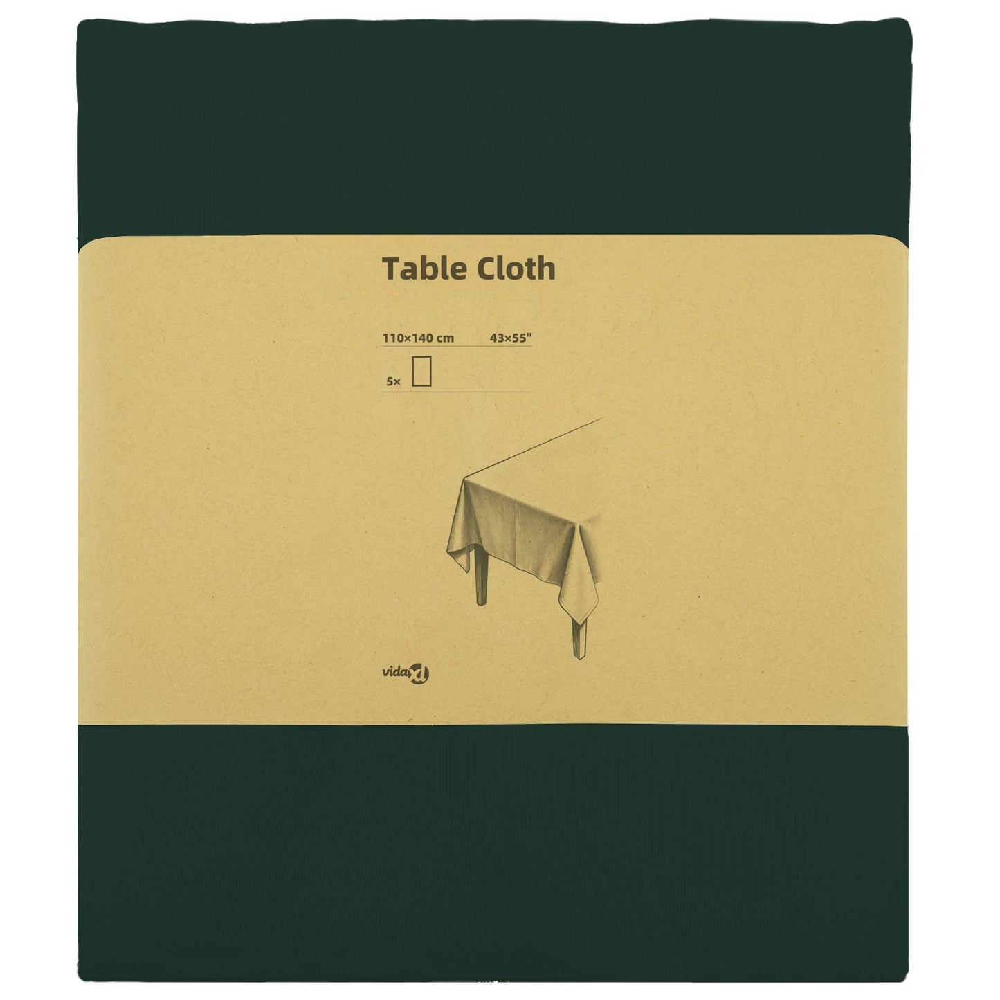 Table Cloth 5 pcs Rectangular Dark Green 110 x 160 cm Polyester