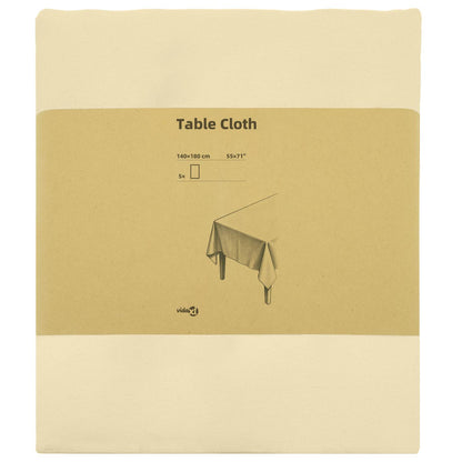 Table Cloth 5 pcs Cream White 140 x 180 cm Polyester