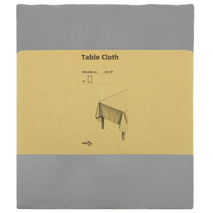 Table Cloth 5 pcs Rectangular Light Grey 140 x 200 cm Polyester