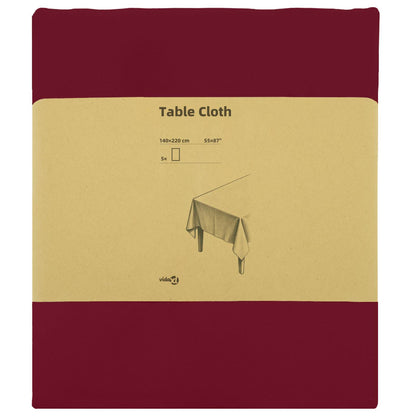 Table Cloth 5 pcs Rectangular Wine Red 140 x 220 cm Polyester