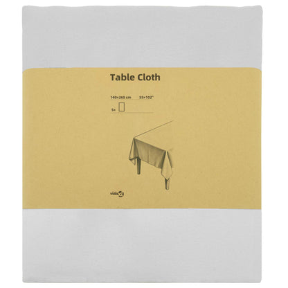 Table Cloth 5 pcs Rectangular White 140 x 260 cm Polyester