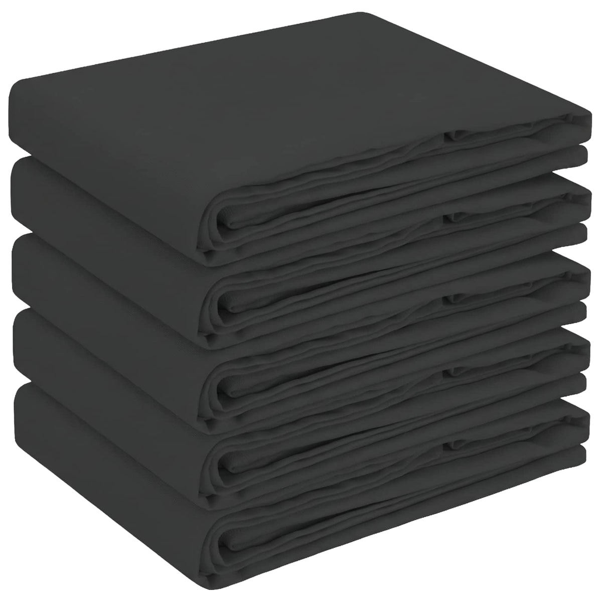 Table Cloth 5 pcs Round Dark Grey Ø 140 cm Polyester
