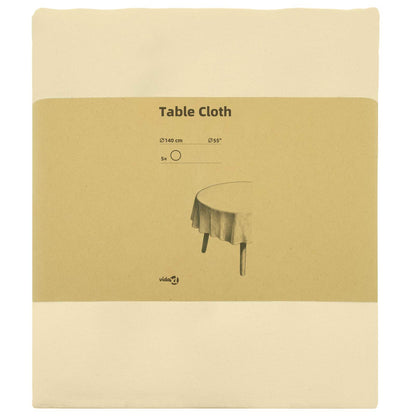 Table Cloth 5 pcs Round Cream White Ø 140 cm Polyester