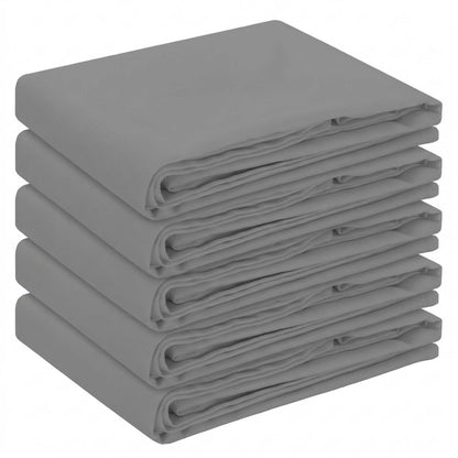 Table Cloth 5 pcs Round Light Grey Ø 180 cm Polyester
