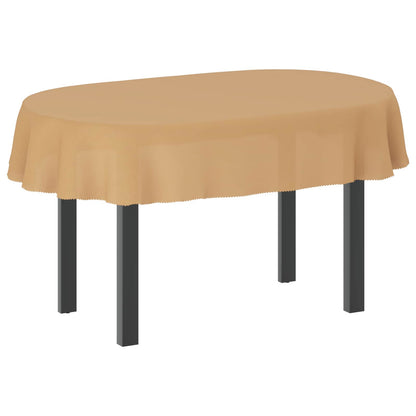 Table Cloth 5 pcs Oval Beige 130 x 180 cm Polyester