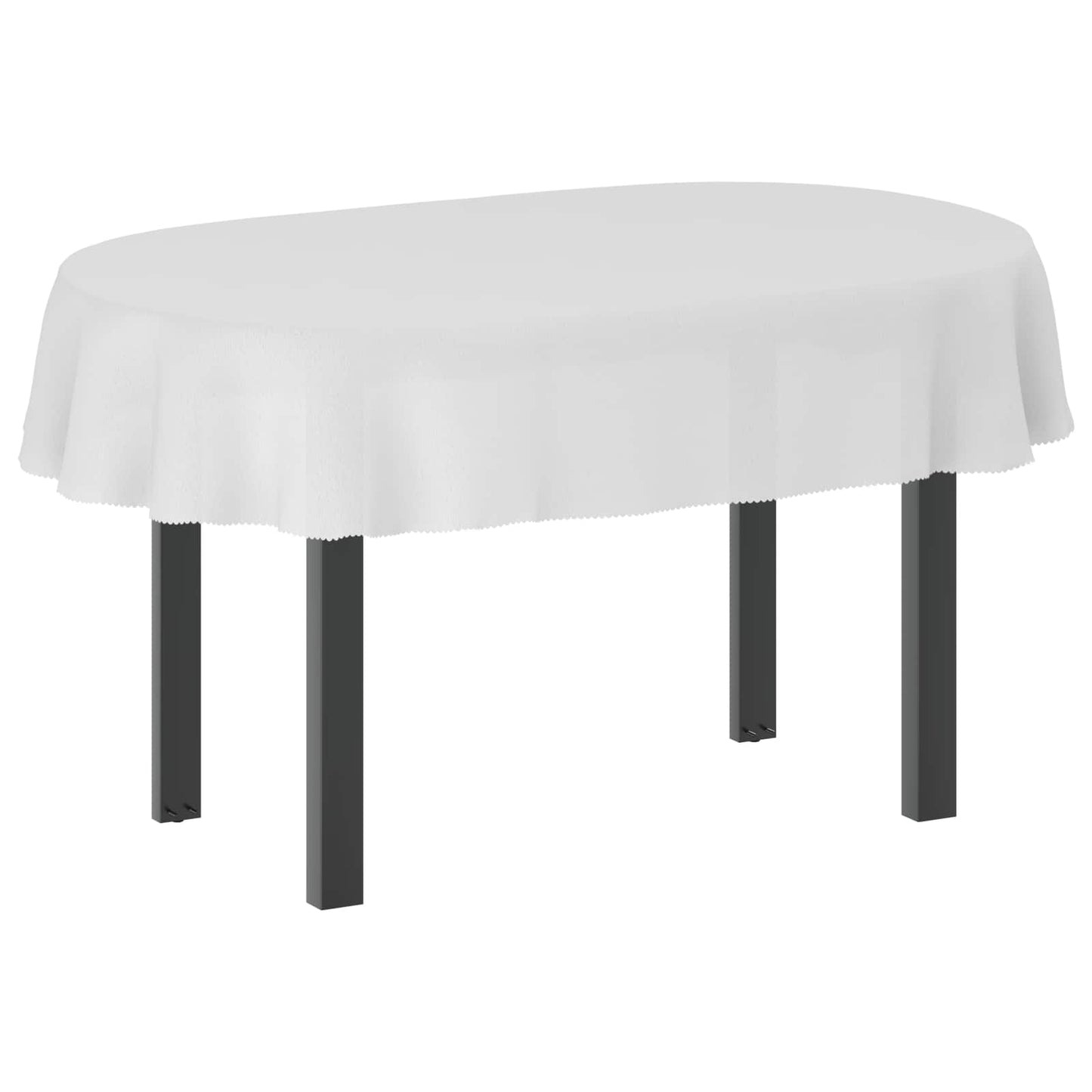 Table Cloth 5 pcs Oval White 160 x 220 cm Polyester