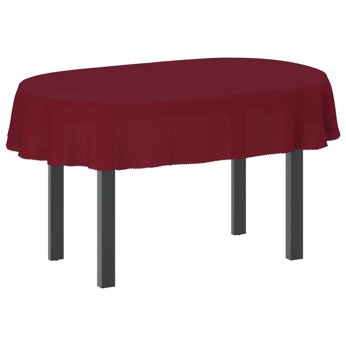 Table Cloth 5 pcs Oval Wine Red 160 x 220 cm Polyester