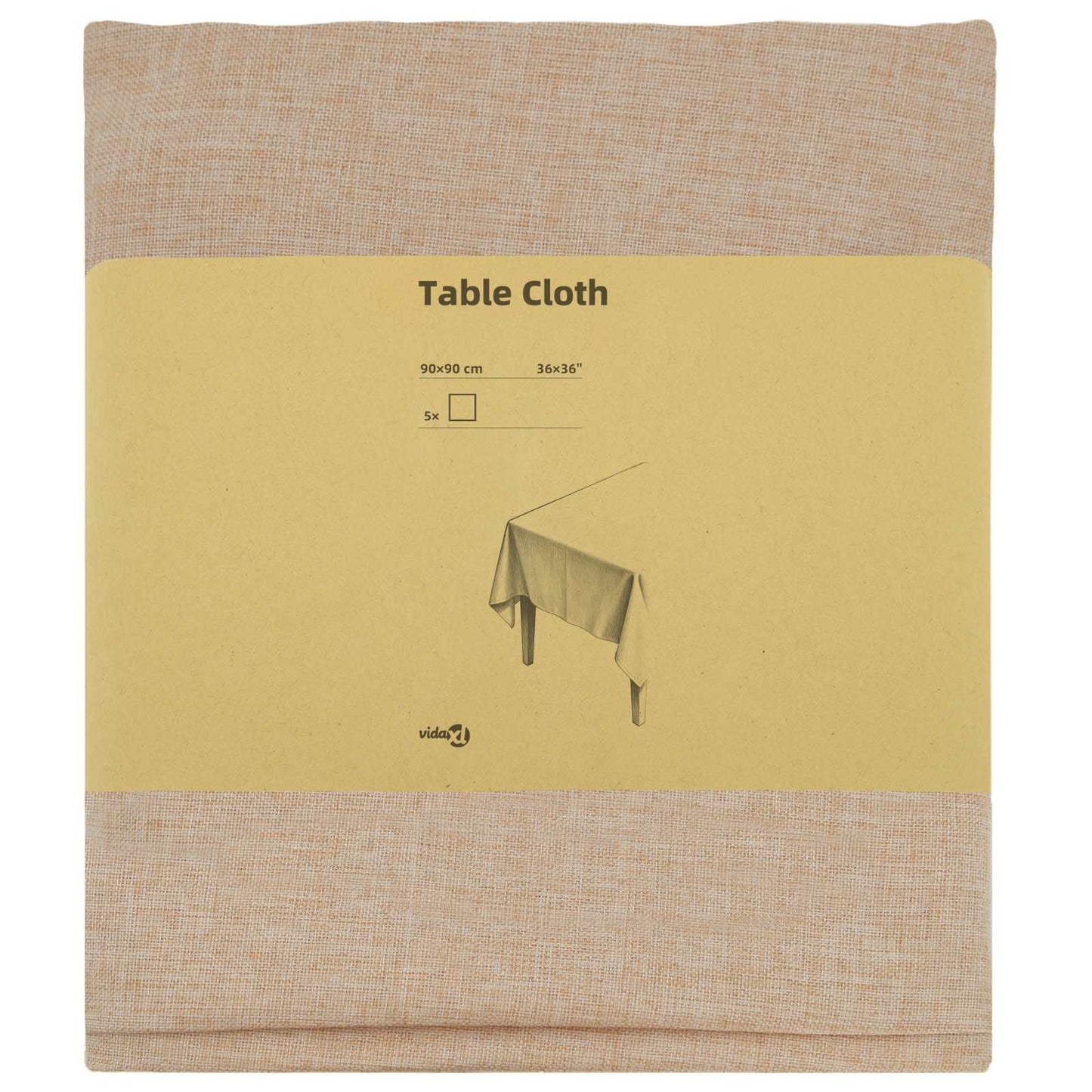 Table Cloth 5 pcs Square Beige 90 x 90 cm