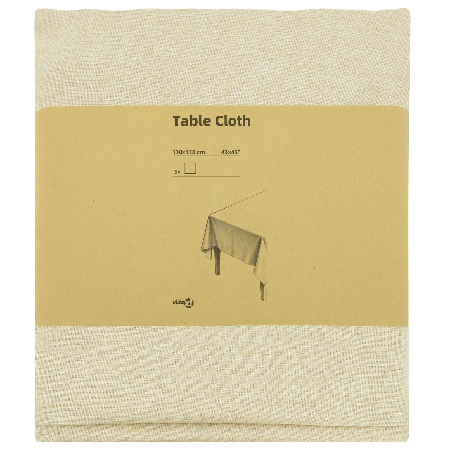 Table Cloth 5 pcs Square Cream White 110 x 110 cm
