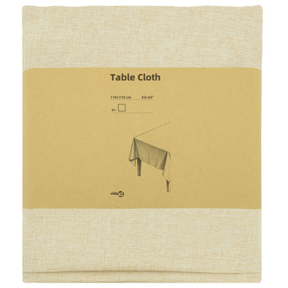 Table Cloth 5 pcs Square Cream White 110 x 110 cm