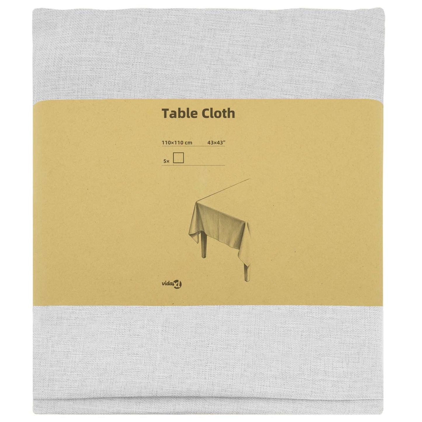 Table Cloth 5 pcs Square White 110 x 110 cm