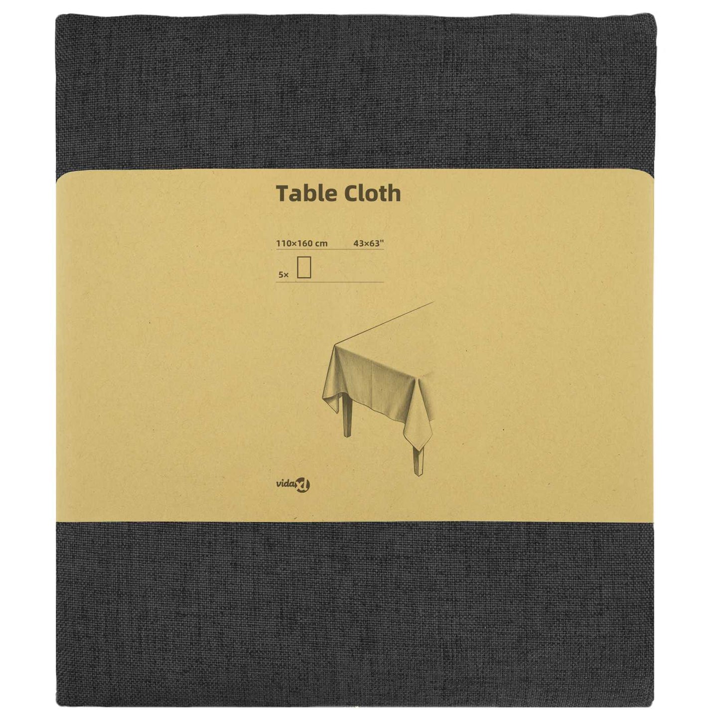 Table Cloth 5 pcs Rectangular Dark Grey 110 x 160 cm