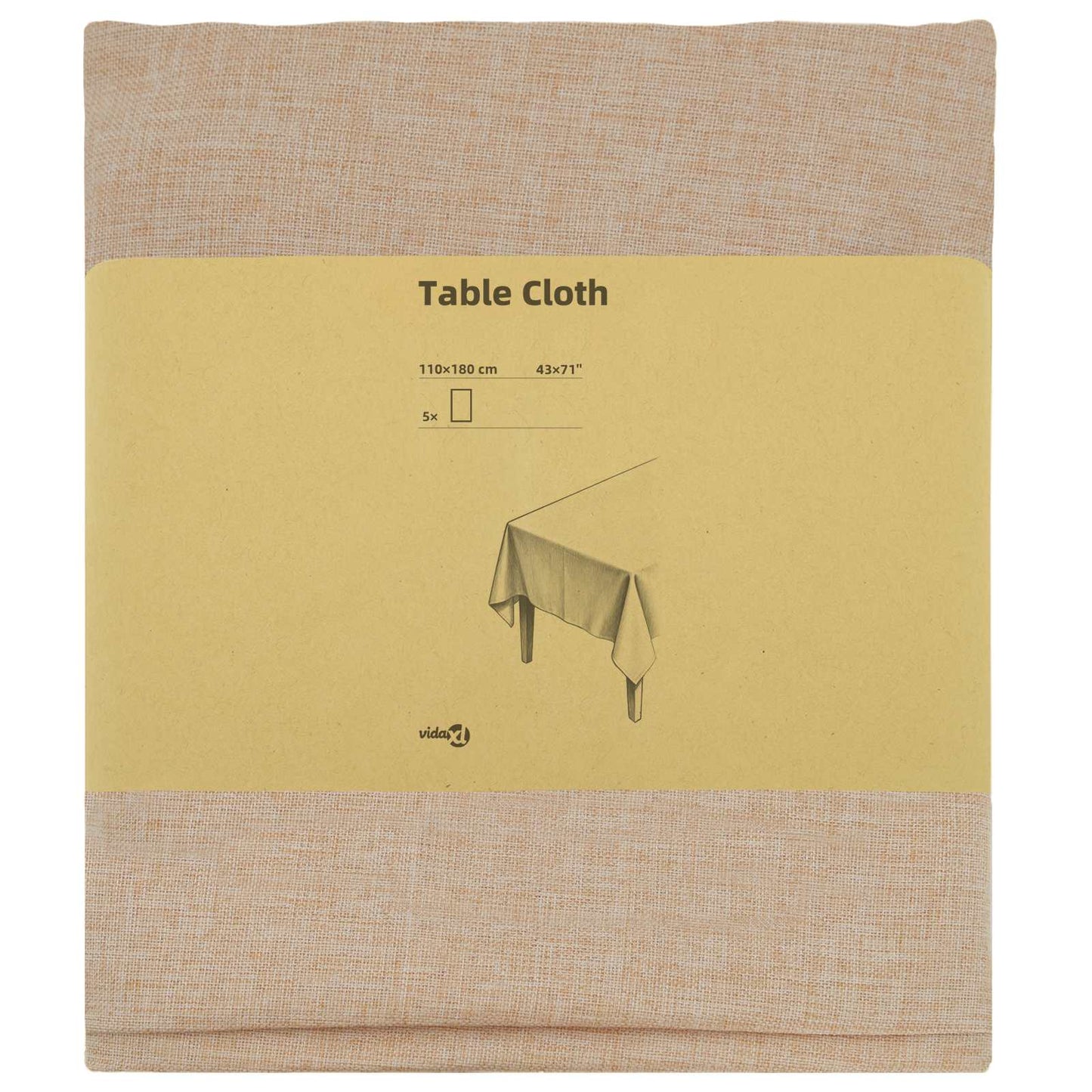 Table Cloth 5 pcs Rectangular Beige 110 x 180 cm