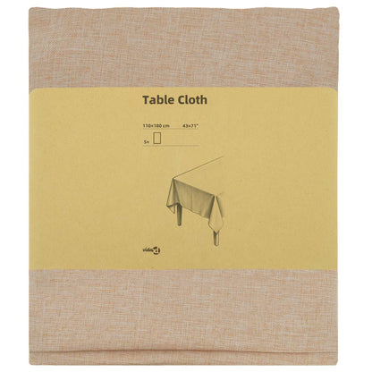 Table Cloth 5 pcs Rectangular Beige 110 x 180 cm