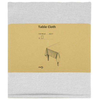 Table Cloth 5 pcs Rectangular White 110 x 180 cm