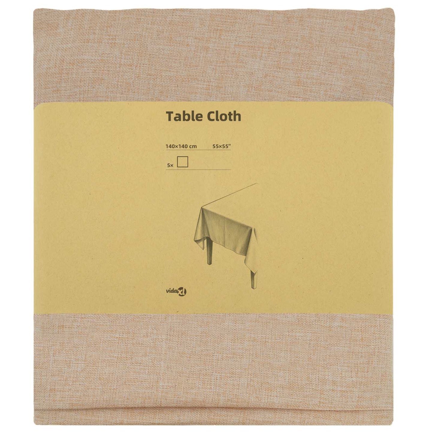 Table Cloth 5 pcs Rectangular Beige 140 x 140 cm