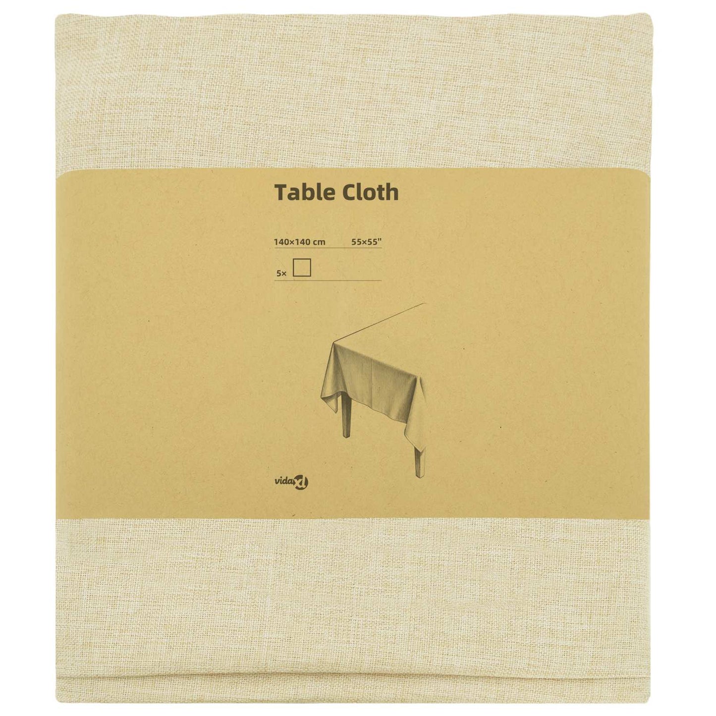 Table Cloth 5 pcs Rectangular Cream White 140 x 140 cm