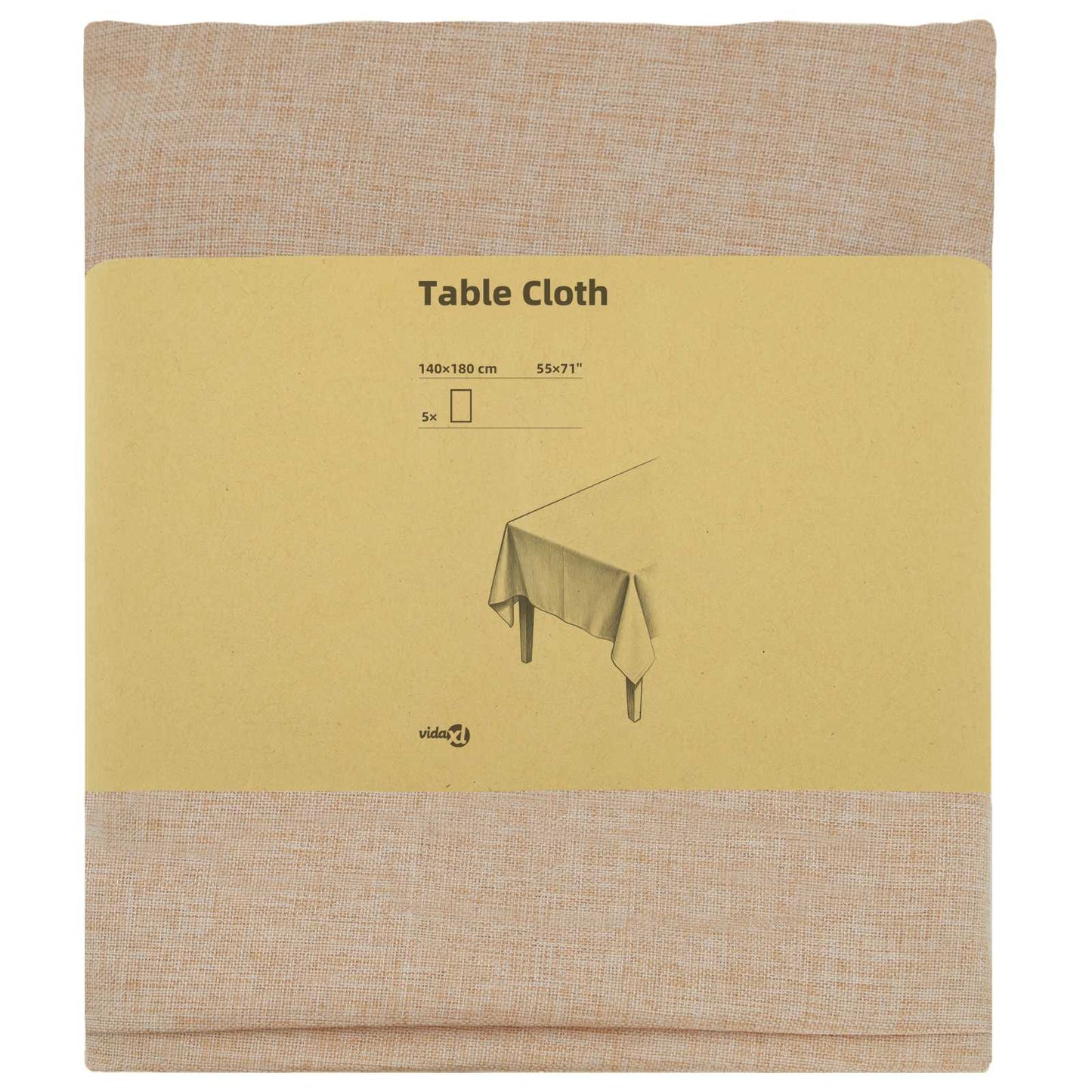 Table Cloth 5 pcs Rectangular Beige 140 x 180 cm