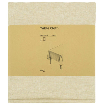 Table Cloth 5 pcs Rectangular Cream White 140 x 200 cm