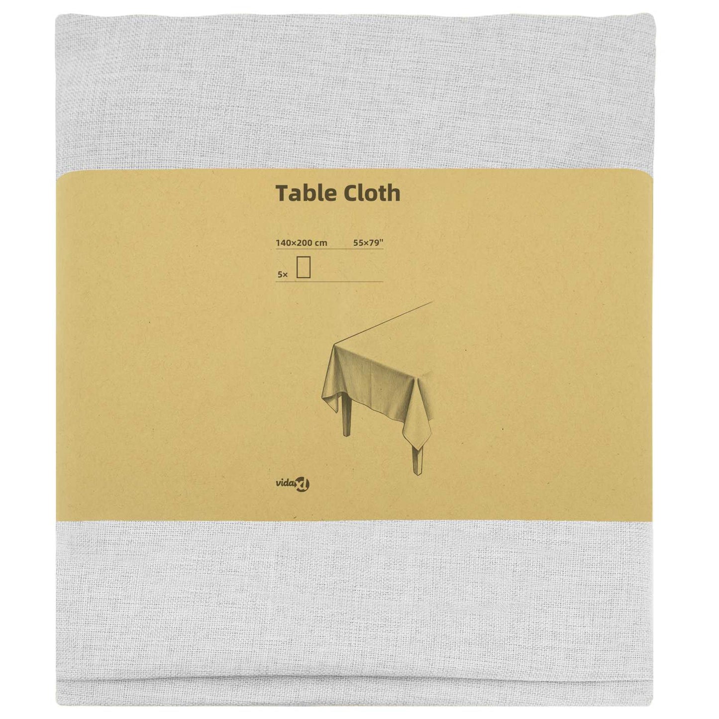 Table Cloth 5 pcs Rectangular White 140 x 200 cm