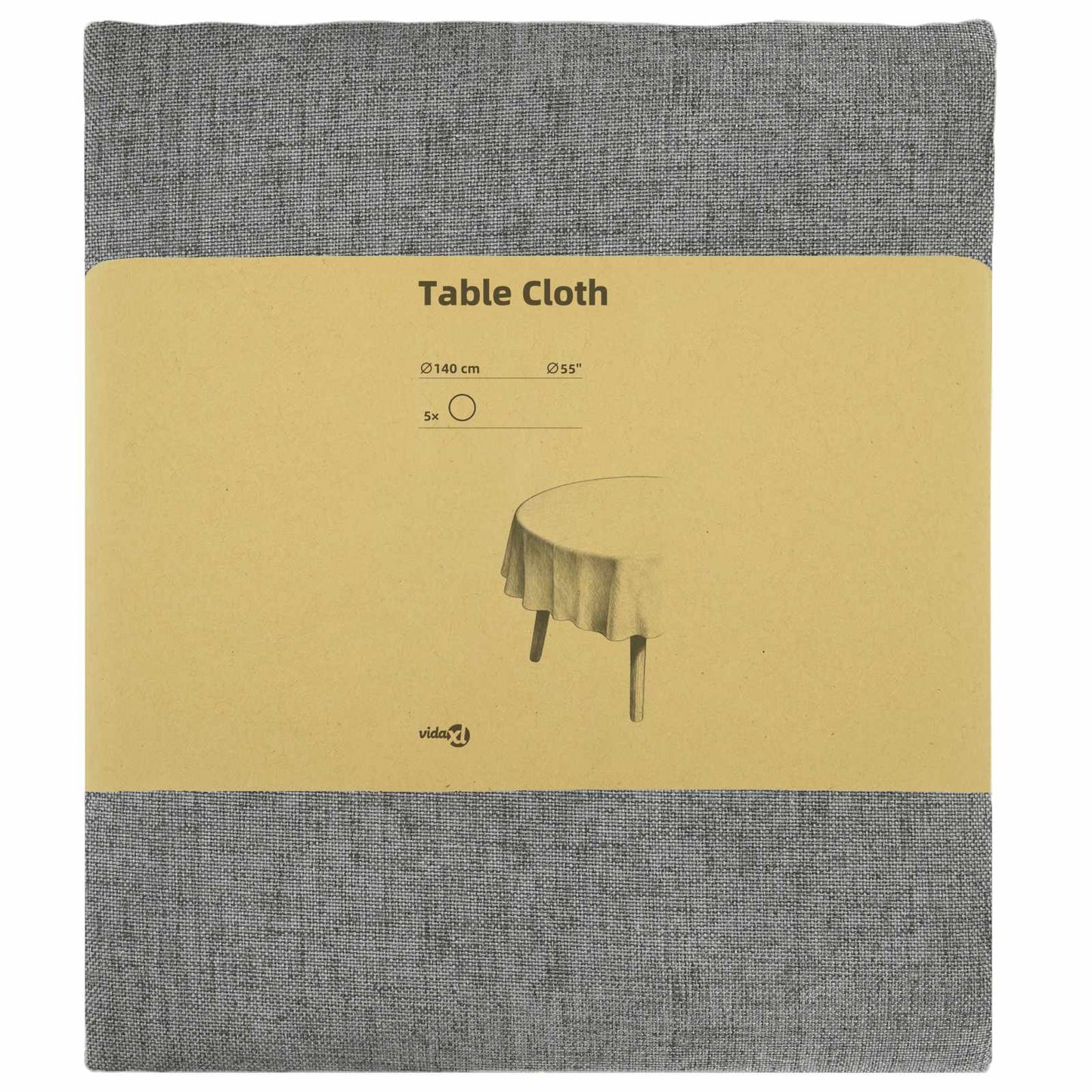 Table Cloth 5 pcs Round Light Grey Ø 140 cm