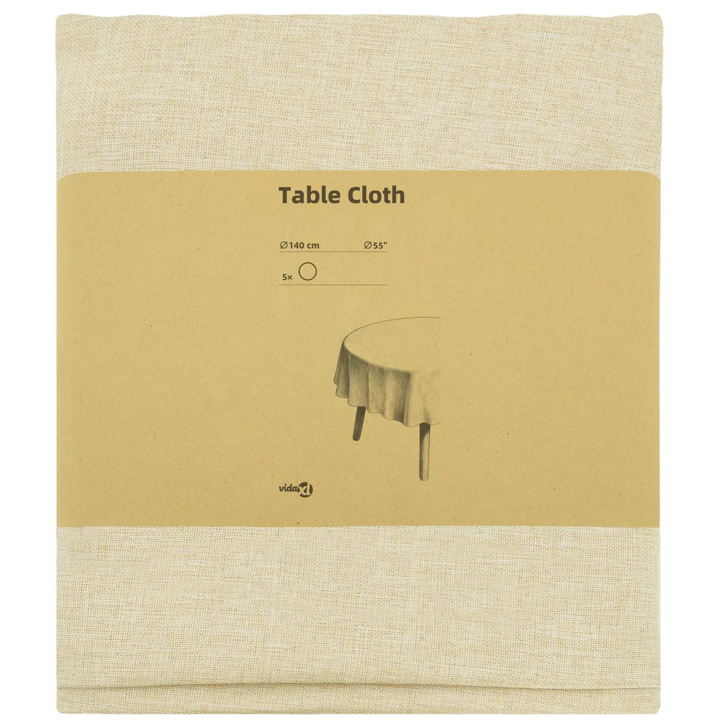 Table Cloth 5 pcs Round Cream White Ø 140 cm