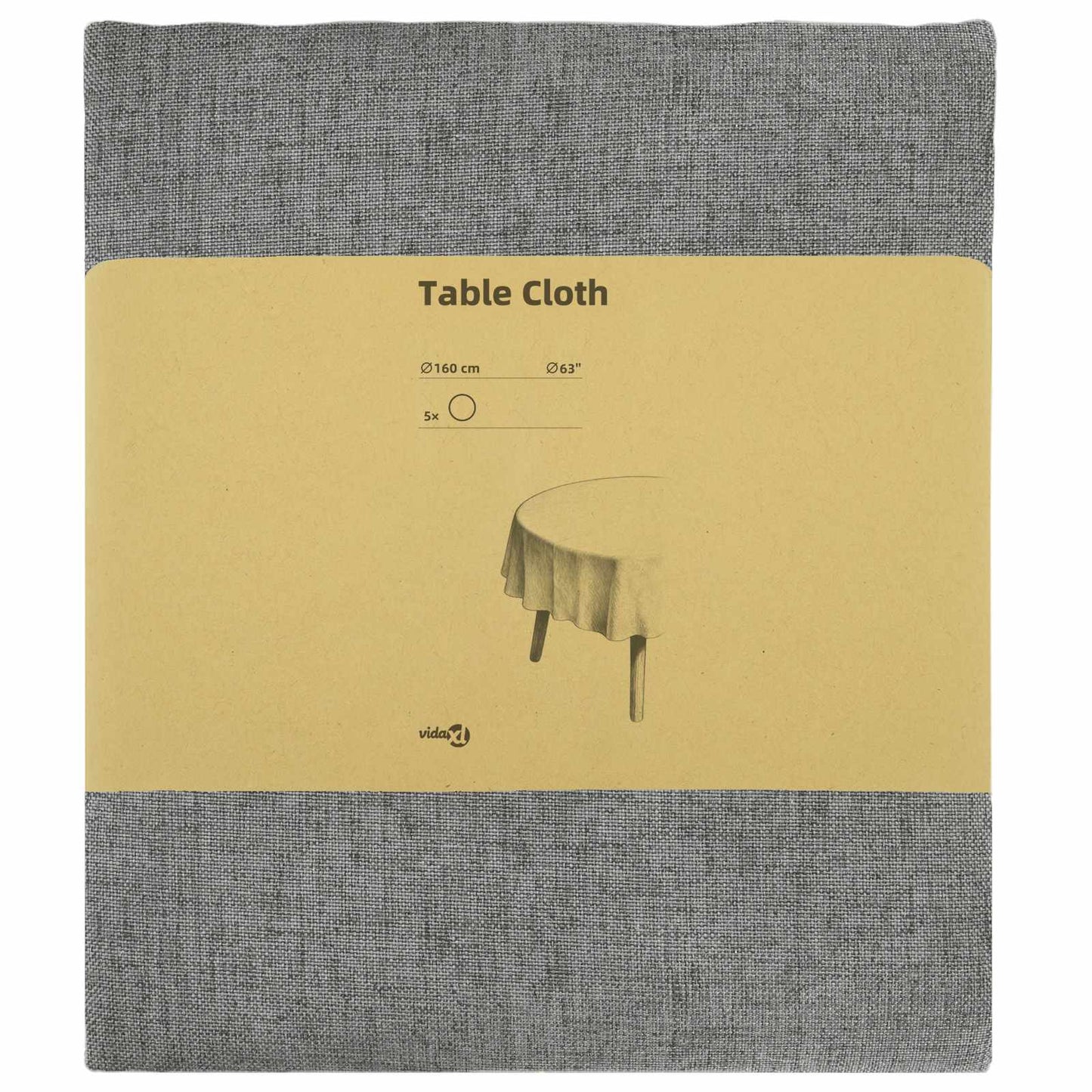 Table Cloth 5 pcs Round Light Grey Ø 160 cm