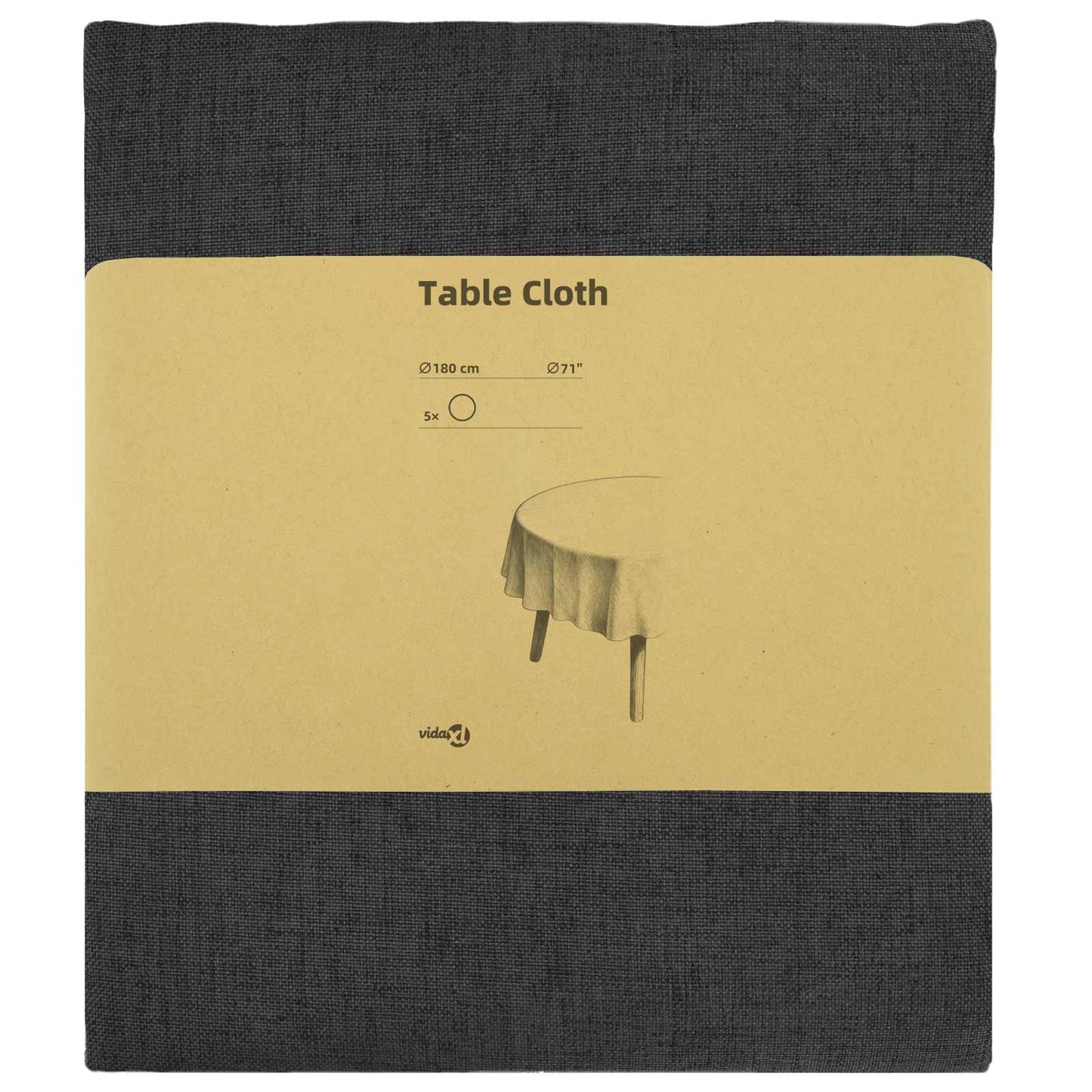 Table Cloth 5 pcs Round Dark Grey Ø 180 cm