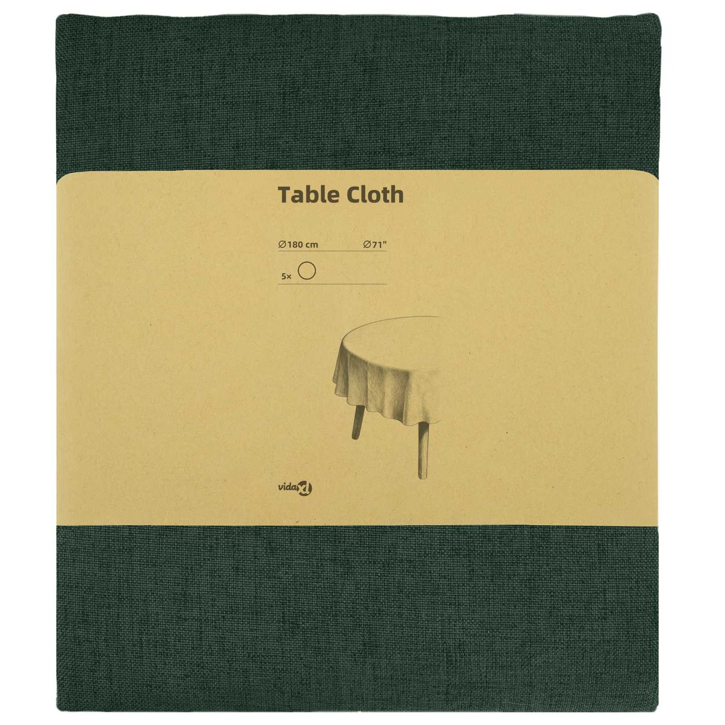 Table Cloth 5 pcs Round Dark Green Ø 180 cm