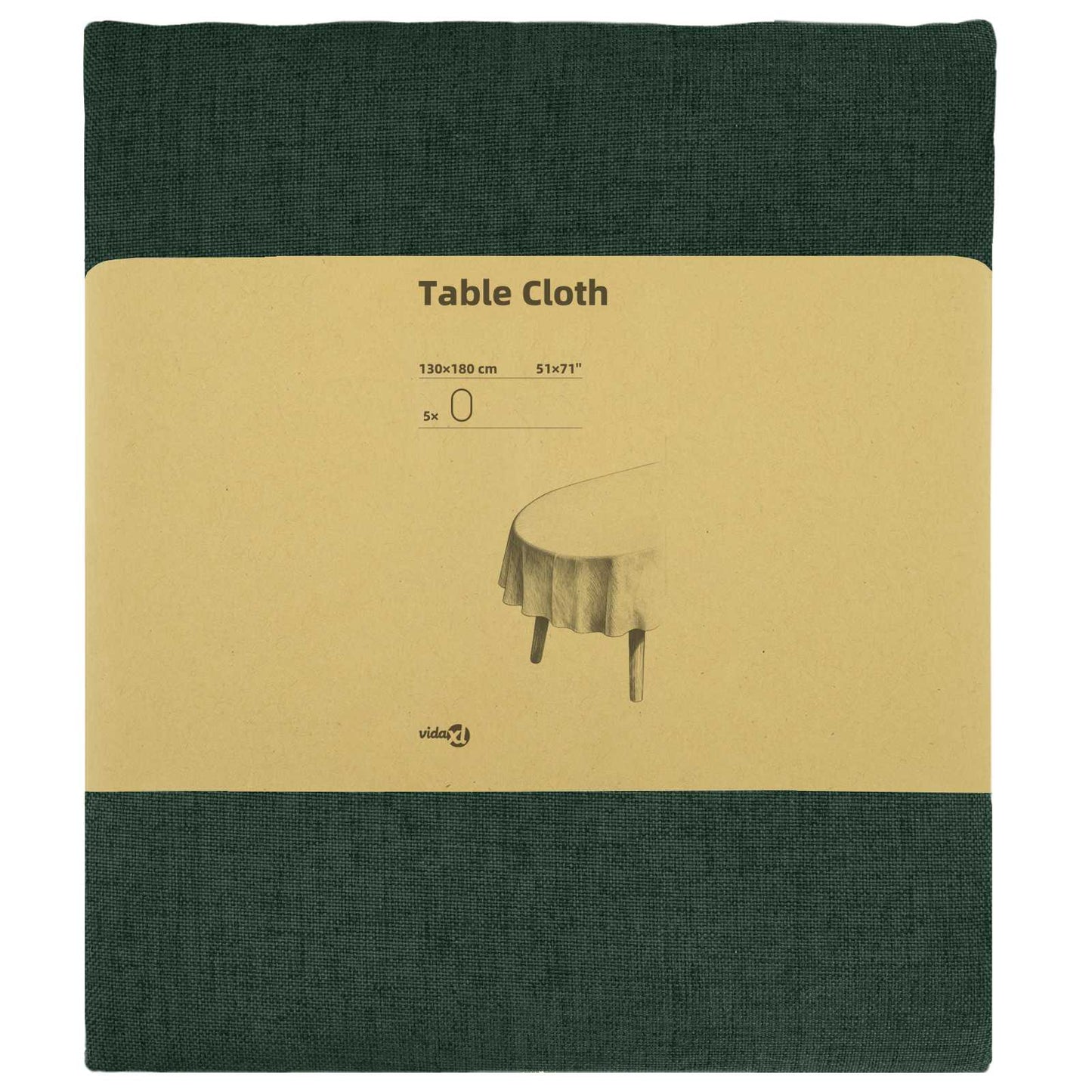 Table Cloth 5 pcs Oval Dark Green 130 x 180 cm