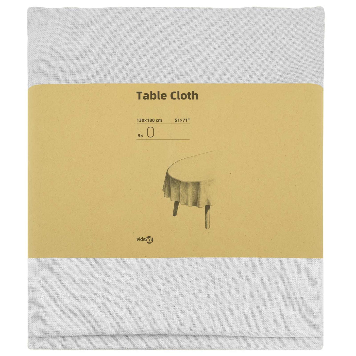Table Cloth 5 pcs Oval White 130 x 180 cm