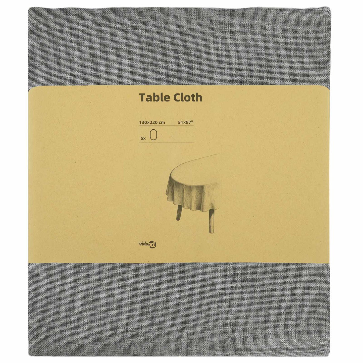 Table Cloth 5 pcs Oval Light Grey 130 x 220 cm